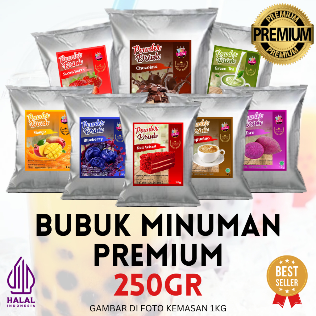 Jual Bubuk Minuman Rasa Premium MIX 250gr Serbuk Minuman Rasa Dan Teh ...