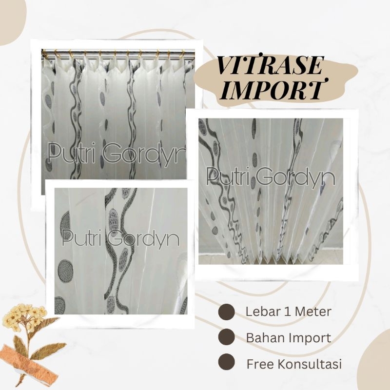 Jual Dalaman gorden atau vitrase polkadot abu Lebar 1 mtr | Shopee ...