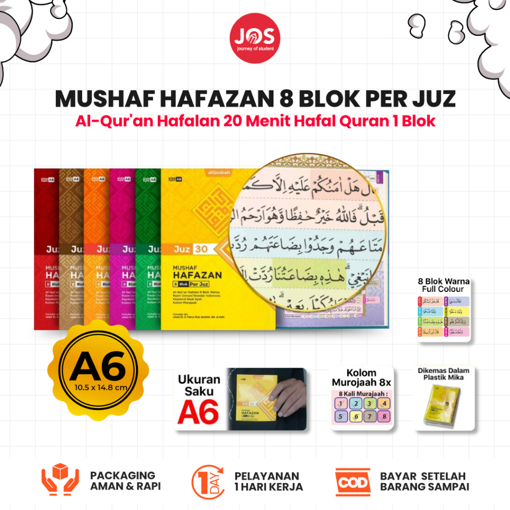 Jual Al-Qosbah Alquran Saku Hafazan 8 Blok Per Juz 1 Sampai 30 Warna ...