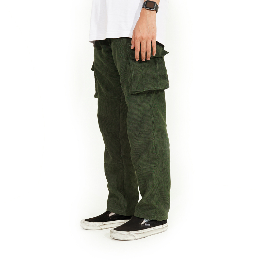 Pop Trading Company Corduroy Cargo Pants - Hunting Green