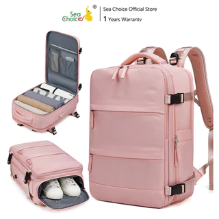 SEA CHOICE Large Size Travel Laptop Backpack, Carry-On Stylish Travel with USB Port，Shoe Compartment