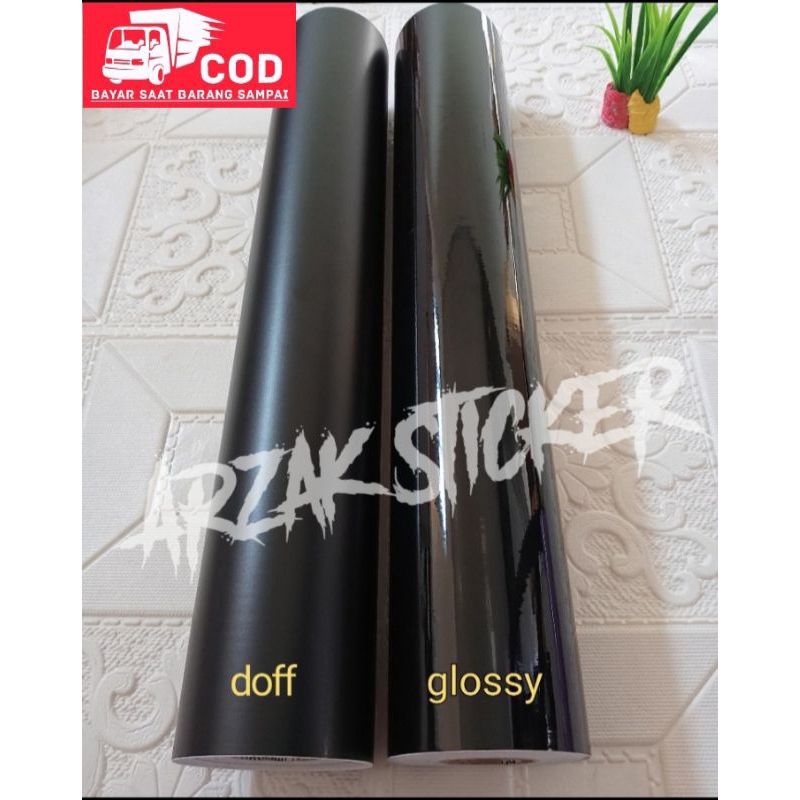 Jual stiker skotlet hitam glossy/stiker hitam doff/sticker hitam ...