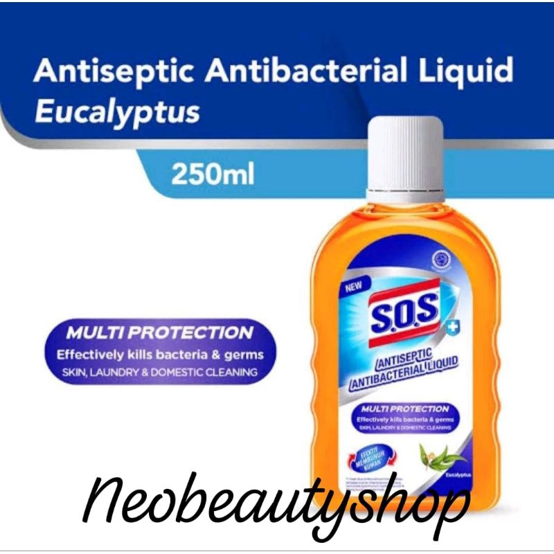 Jual SOS Antiseptic Antibacterial Liquid 250ml Shopee Indonesia