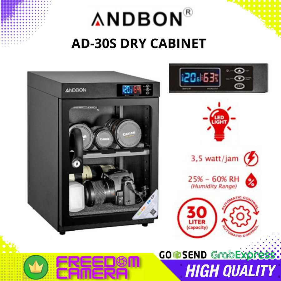 Jual Dry Box Dry Cabinet ANDBON AD-30S Digital Drybox Drycabinet 30 ...