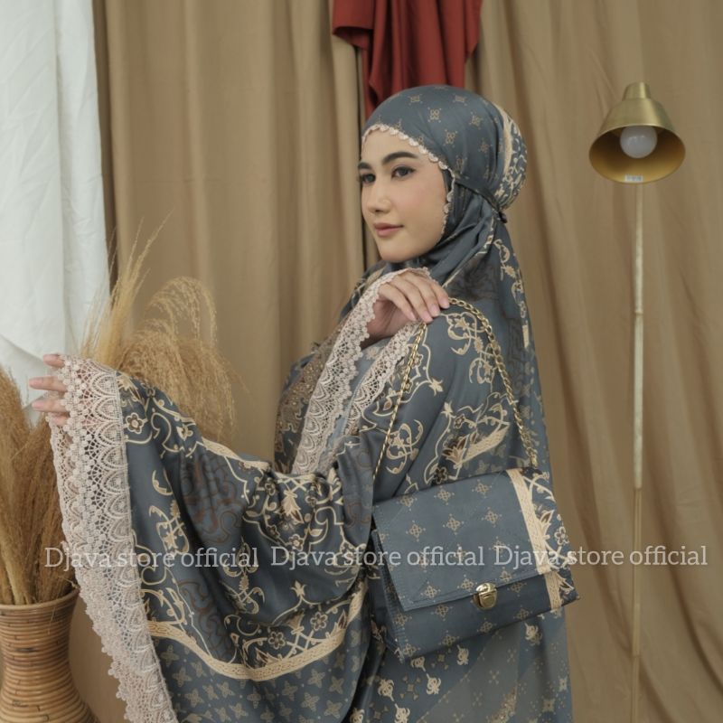 Djava - Mukena Dewasa Premium silk daily 2in1 Set Tas Cantik Syakila series