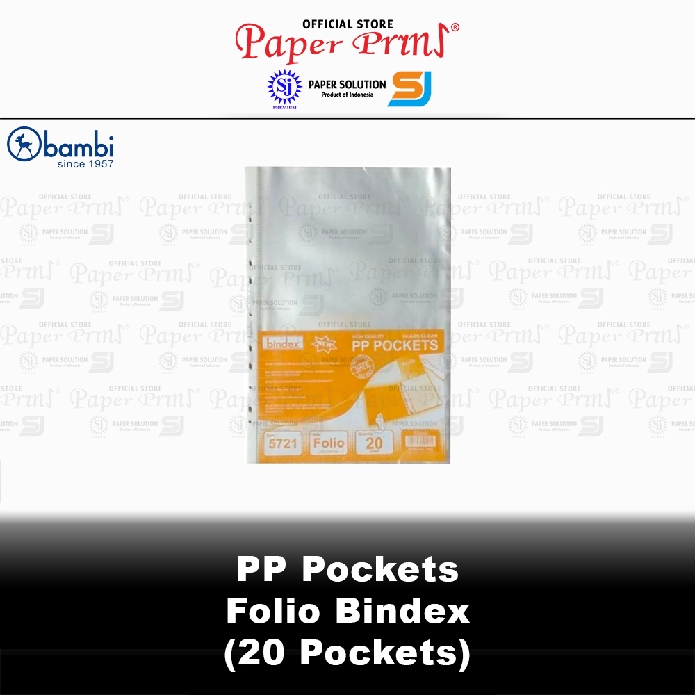 Jual PP Pocket Plastik Sheet Protector Folio Bindex Bambi | Shopee ...