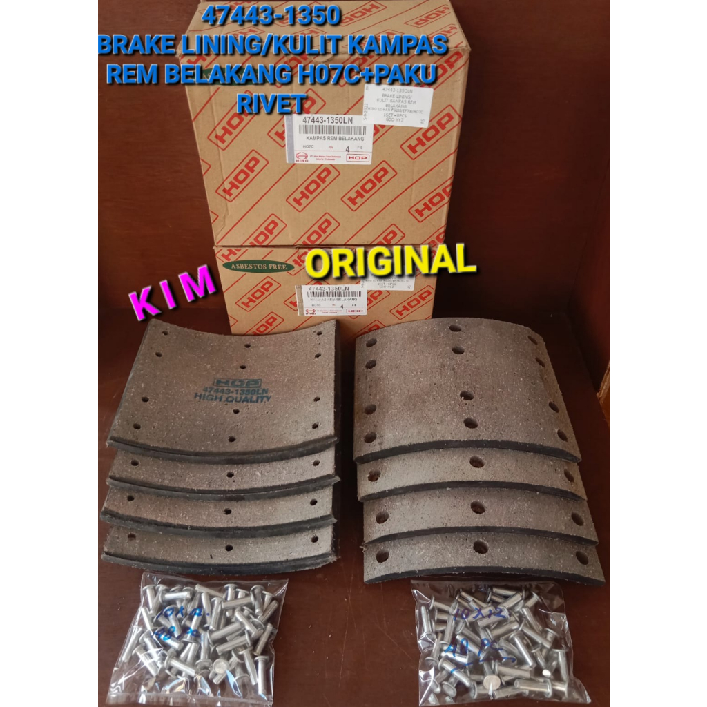 Jual kampas rem brake lining belakang Hino H07C/EF700/FG235 47443 ...