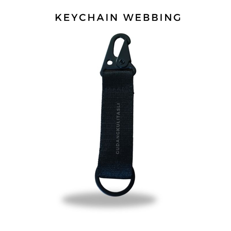 Jual Keychain Webbing Simpel Warna Hitam Nylon Polyester Tebal ...