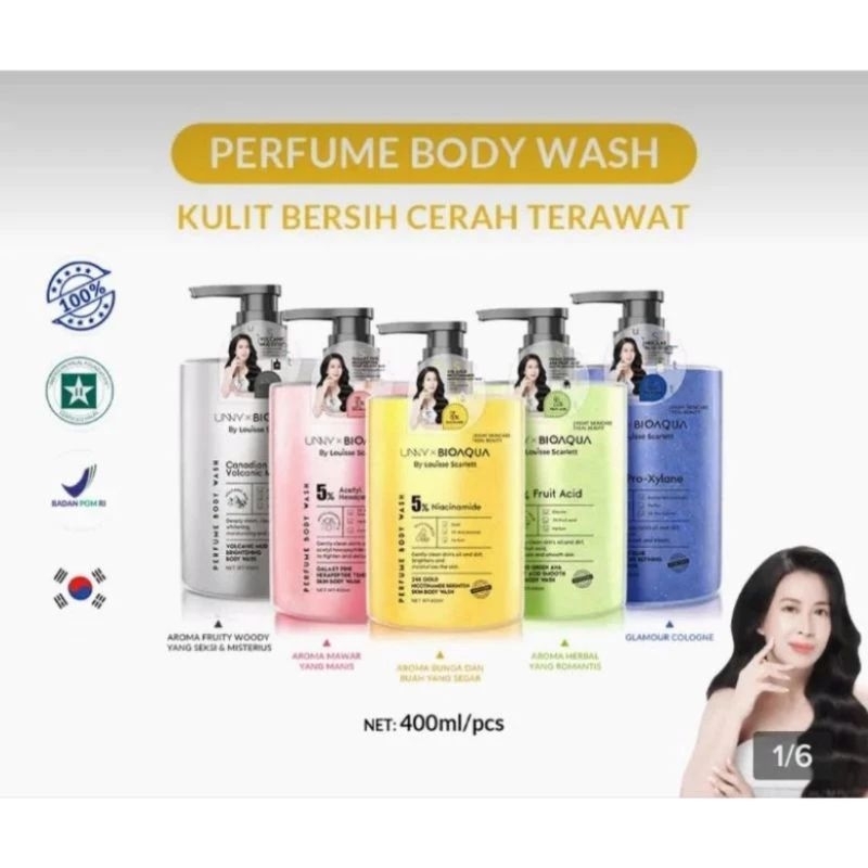 Jual BIOAQUA Whitening Body Wash 400ml Sabun Mandi Wangi Tahan Lama