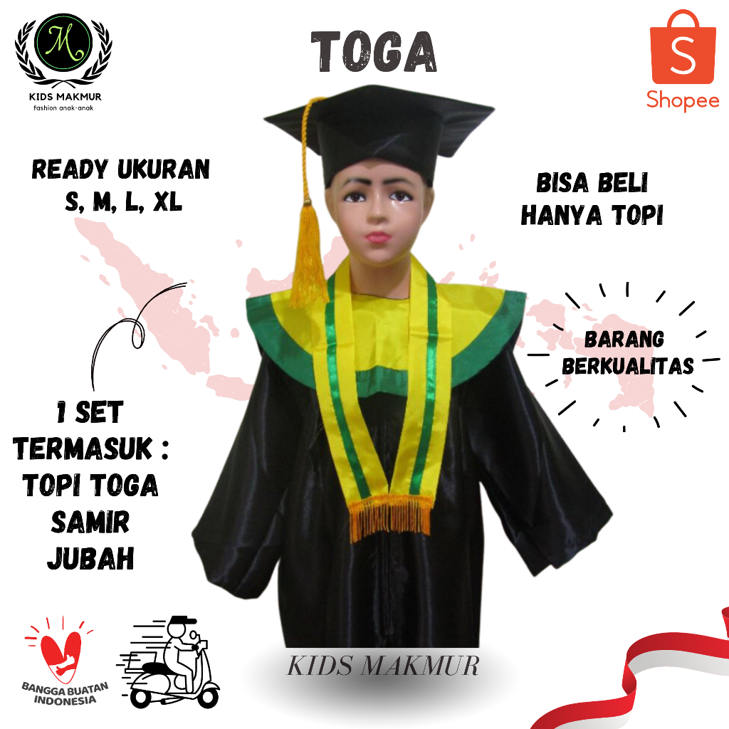 Jual Baju wisuda anak toga anak seragam wisuda anak tk laki laki