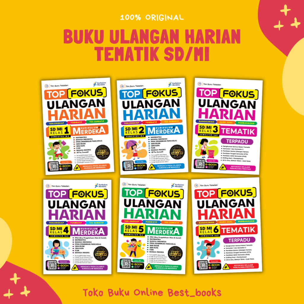 Jual BUKU ULANGAN HARIAN SD KURIKULUM MERDEKA / BUKU TEMATIK SD / TOP ...