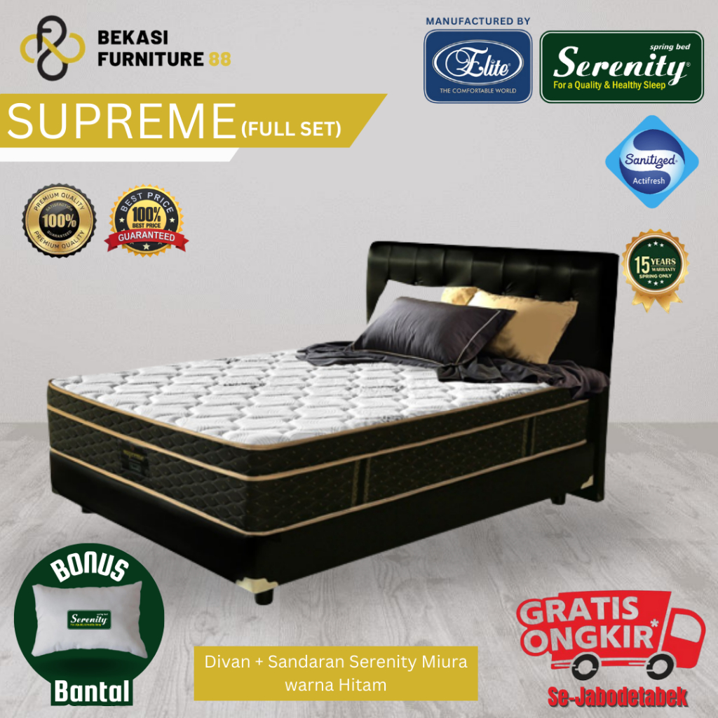 Jual 1 set Kasur Springbed Serenity (Supreme) by Elite Springbed ukuran ...
