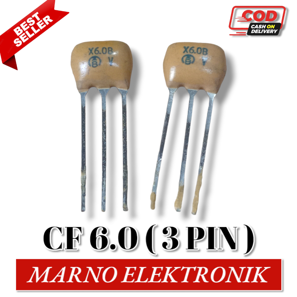 Jual CERAMIC FILTER CF 6.0 6,0 6.0Mhz 6,0Mhz 3 PIN 3 KAKI PANJANG ...