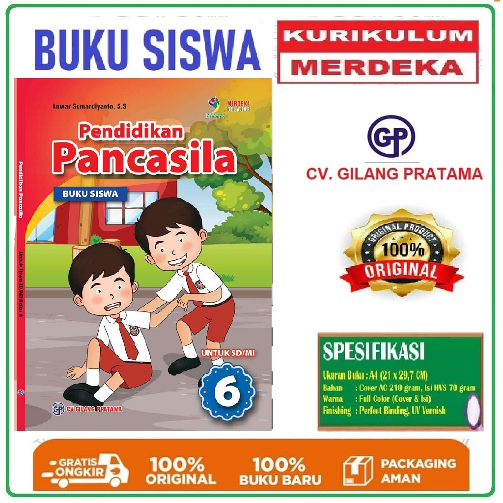 Jual Buku Siswa PPKN / PKN GP Kelas 6 SD Kurikulum Merdeka (Pendidikan ...