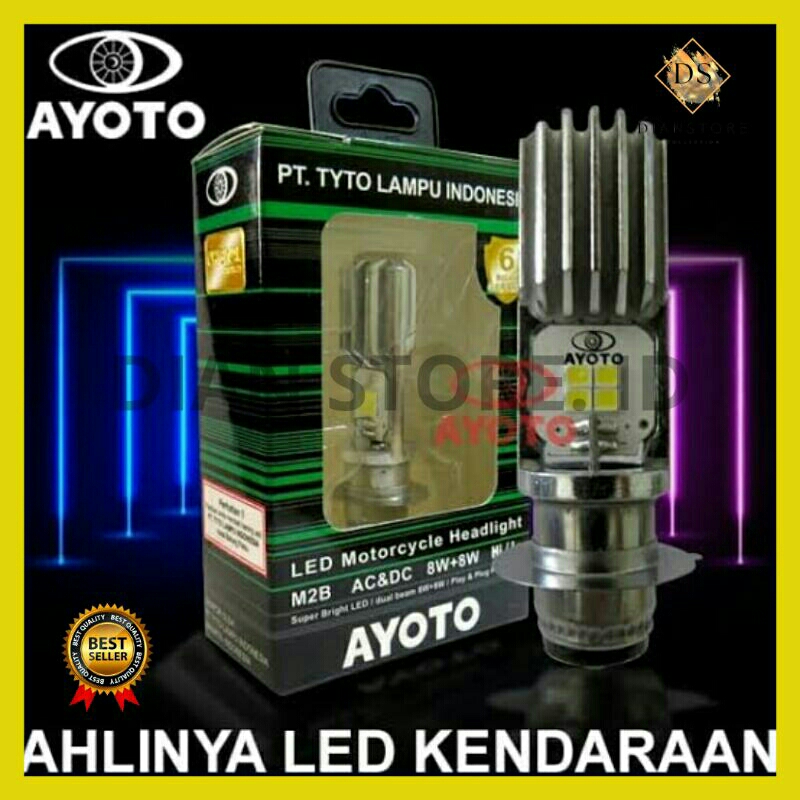 Jual Ayoto Lampu Depan Led Headlamp H6 M2B Motor Matic Arus DC dan AC