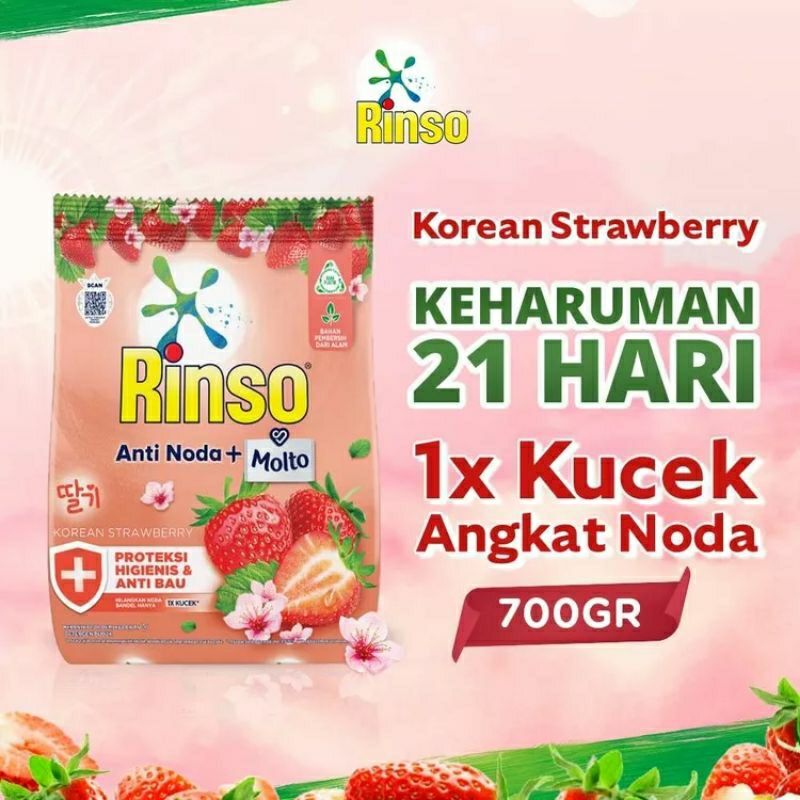 Jual Rinso Anti Noda + Molto Korean Strawberry 700gram | Shopee Indonesia