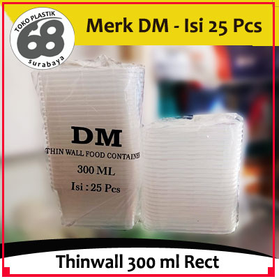 Thinwall 300 ml Rectangle Merk DM isi 25 Pcs