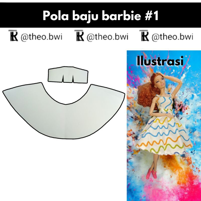 pola baju barbie doll