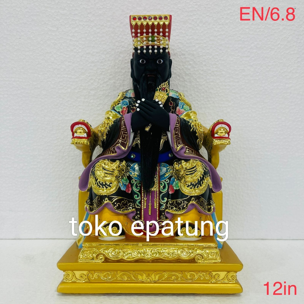 Jual patung raja neraka / giam lo ong - kayu taiwan - 12 inch - l ...
