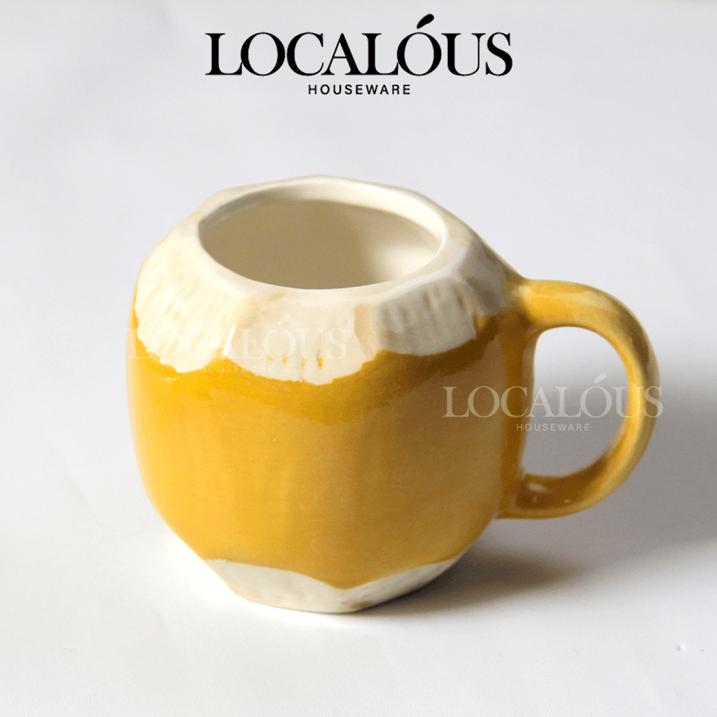 Jual Mug Keramik Motif Kelapa Coconut Gelas Untuk Hadiah Cangkir Kado Unik Lucu T Set 2098