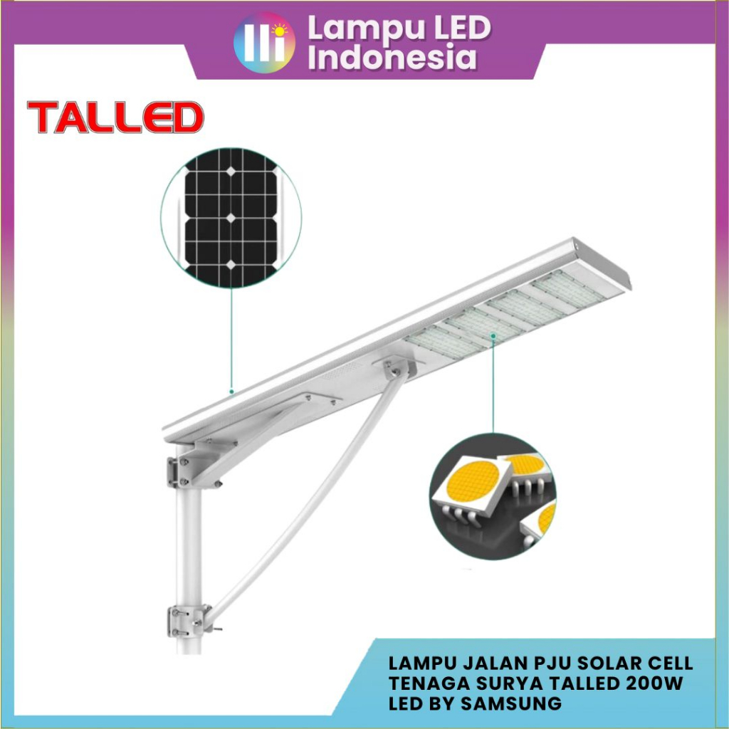 Jual LAMPU JALAN PJU SOLAR CELL TENAGA SURYA TALLED 200W LED BY Samsung ...