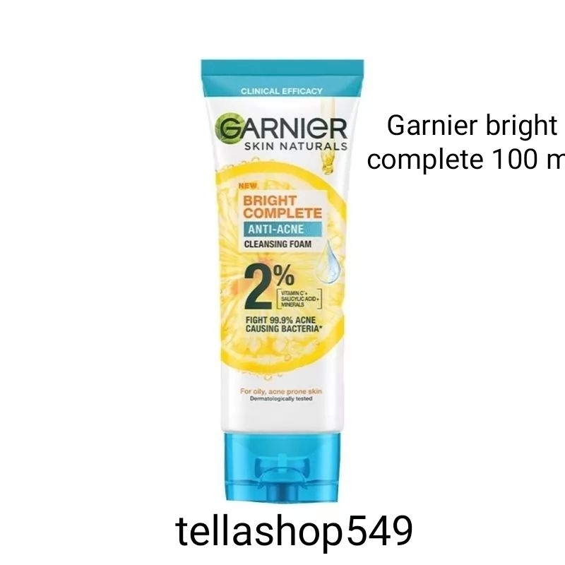 Jual Garnier Bright Complete 3in 1 Anti Acne Facial wash, 50 ml, 90 ml