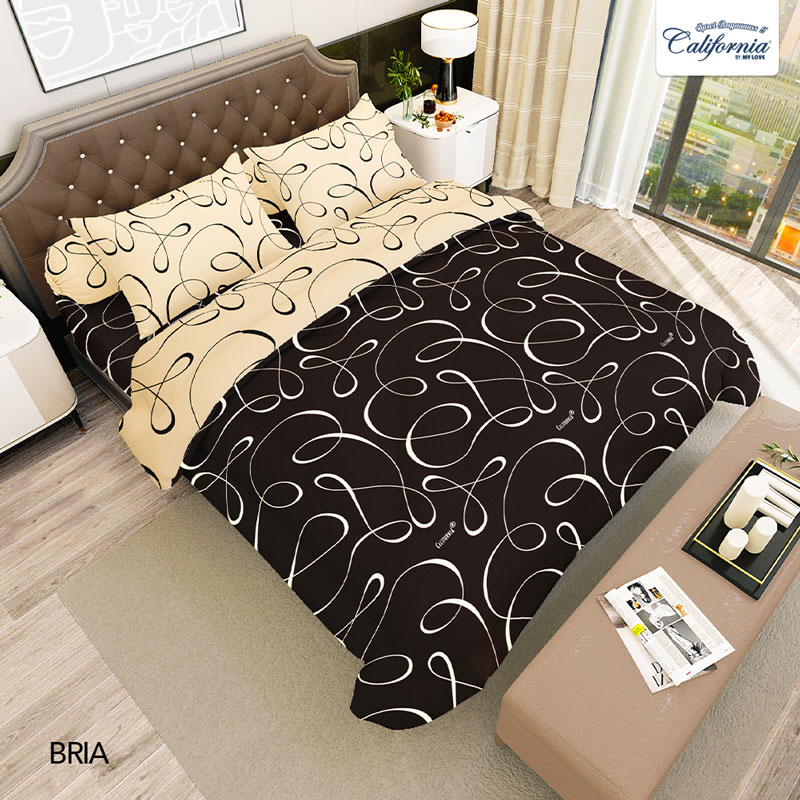 Jual CALIFORNIA Bed Cover King Fitted 180x200 Bria | Shopee Indonesia