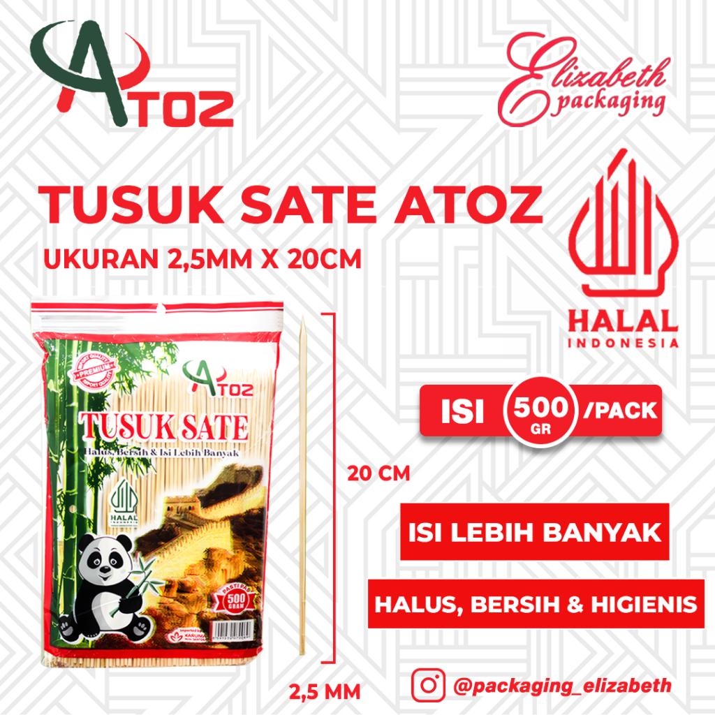 Jual Tusuk Sate Atoz 500gr Shopee Indonesia