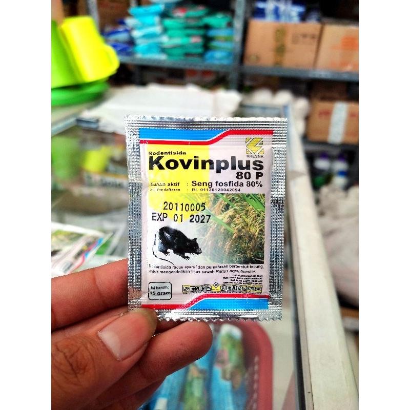 Jual Racun Tikus Pembasmi Tikus Kovin Plus Tepung Kemasan 15 Gram