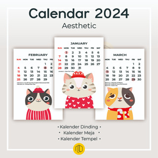 Jual Kalender Motif Kucing Harian Mingguan Kalender Desktop Desember Meja