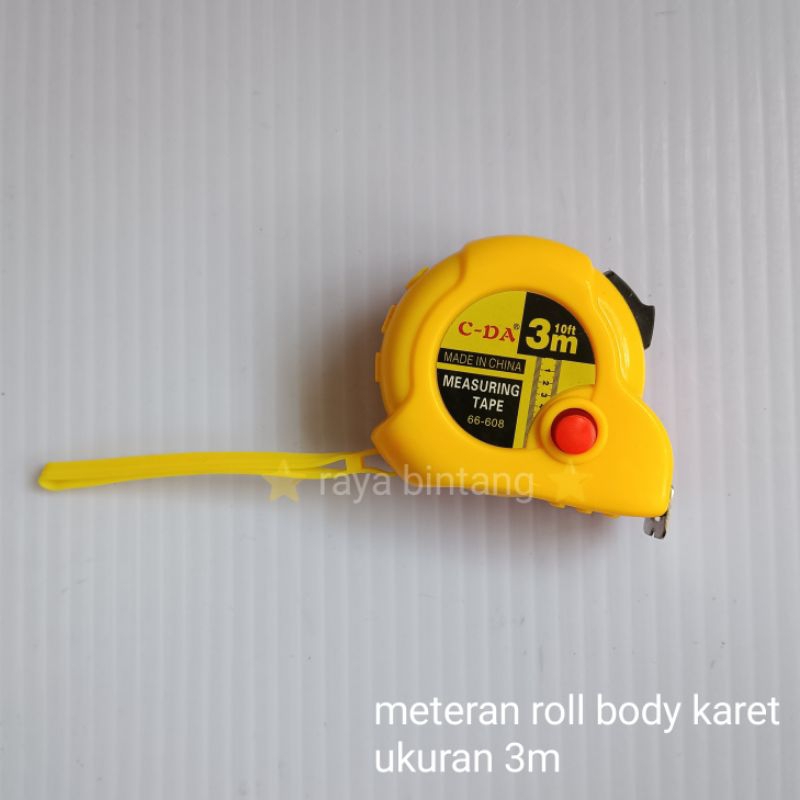 Jual Meteran tukang roll 3m alat ukur bangunan 3 meter karet material ...