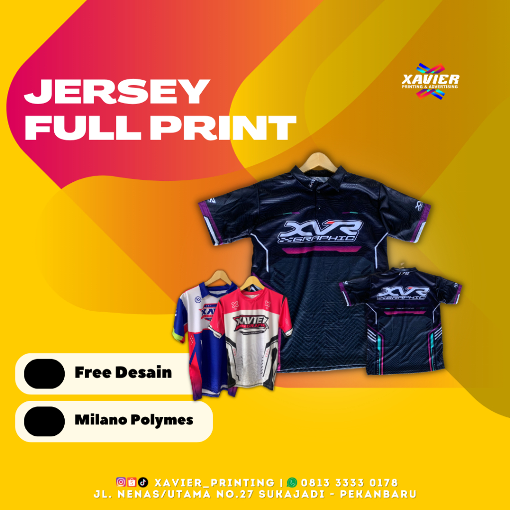 Jual Jersey Full Print Custom Kerah Kancing Free Desain Xavier | Shopee ...