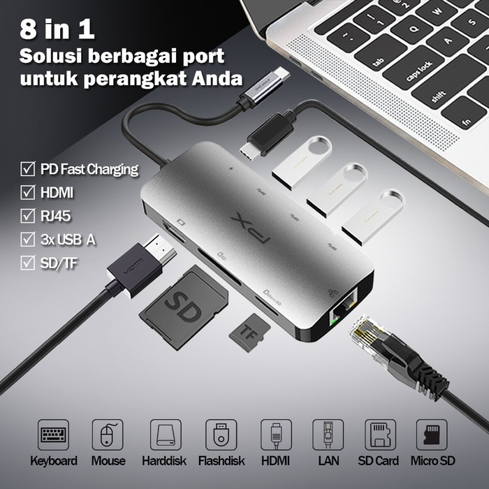 Jual Px Uch Hub Converter Usb Type C Macbook Ipad To Hdmi Usb In Shopee Indonesia