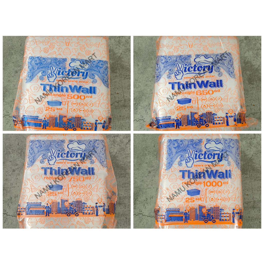 Jual Victory Thinwall Rectangle 500ml 650ml 750ml 1000ml / Kotak Makan ...