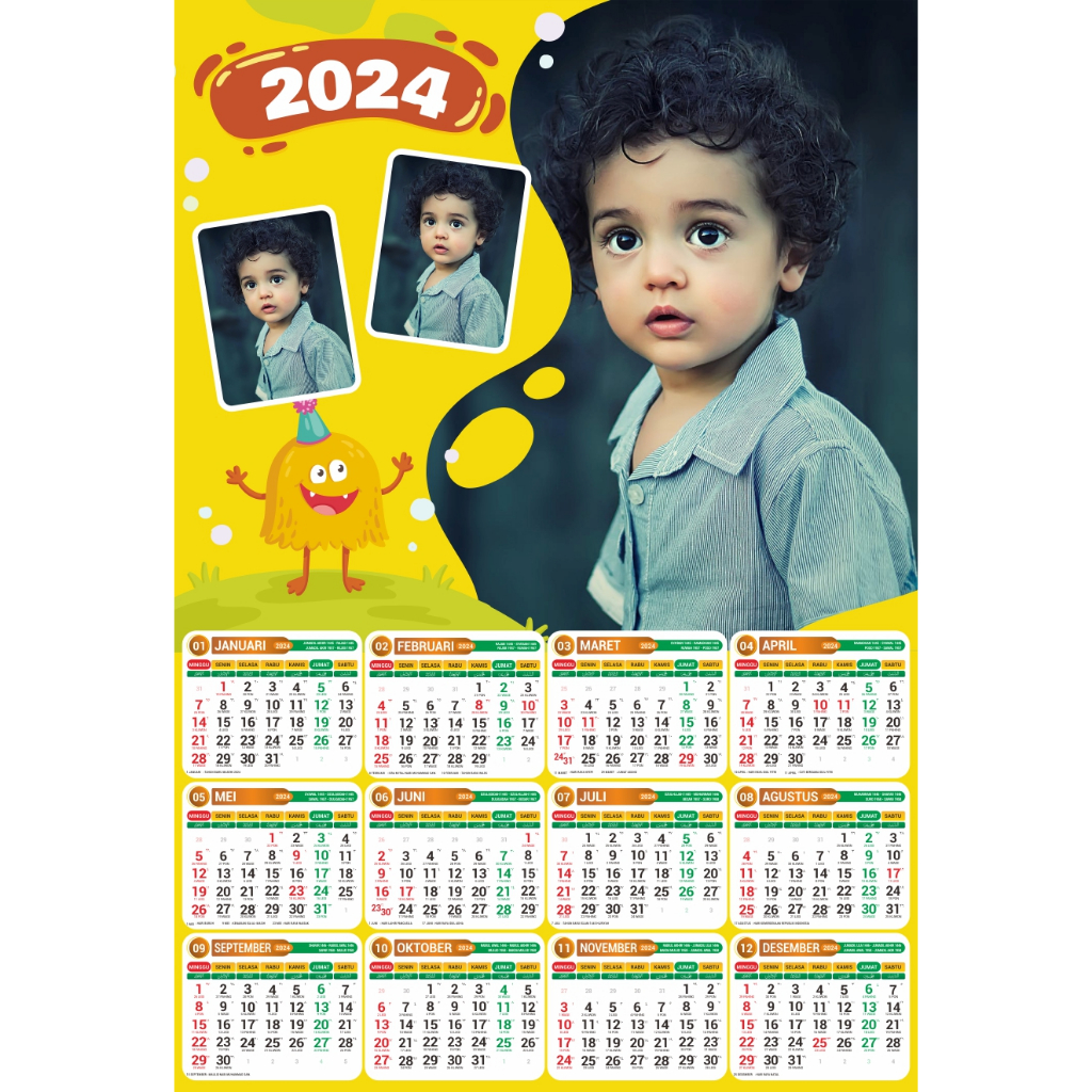 Jual Kalender Karakter 2024/ Kalender Foto / Kalender Custom NEW