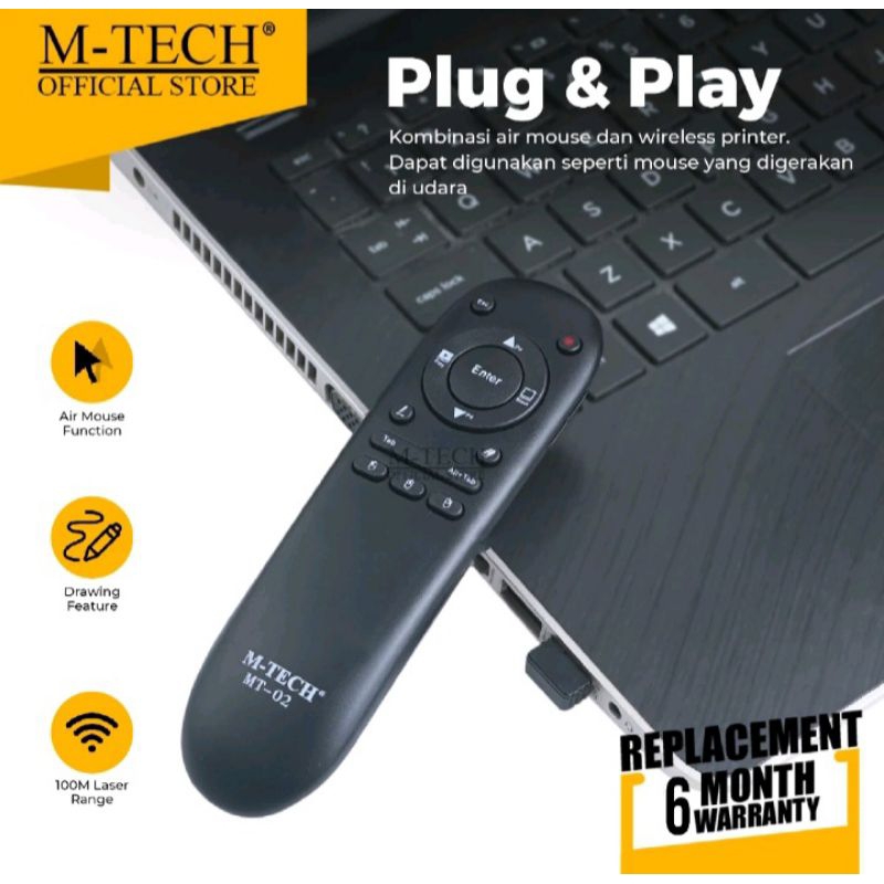 Jual MTech Laser Pointer Wireless Presentasi with Mouse Function MT02