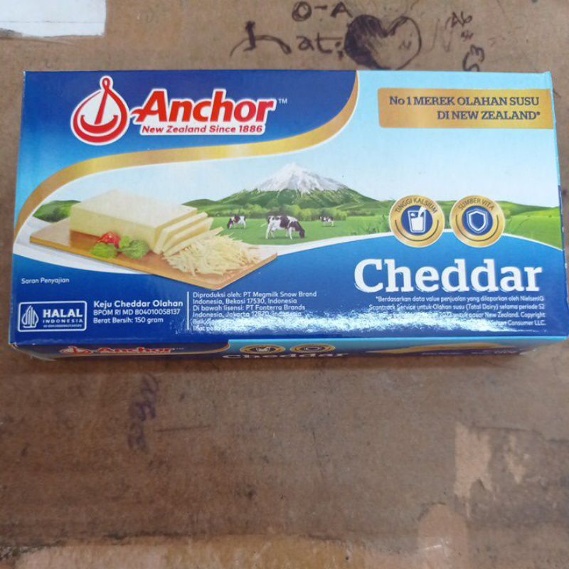 Jual ANCHOR CHEDDAR CHEESE 150 G | Shopee Indonesia