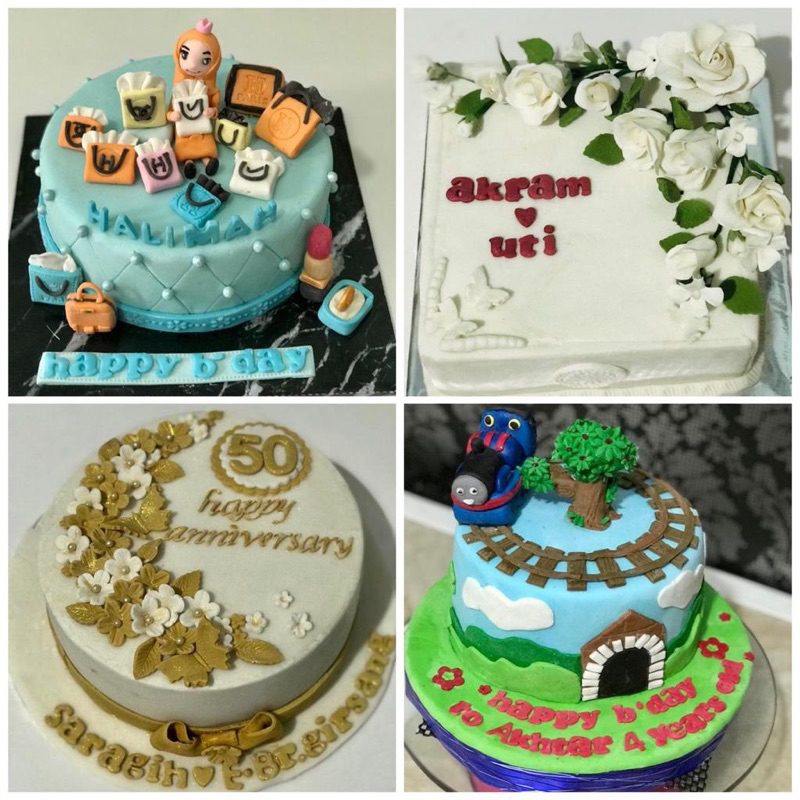 Jual cake ulang tahun fondant ukuran cake 15cm [BACA DESKRIPSI] bisa