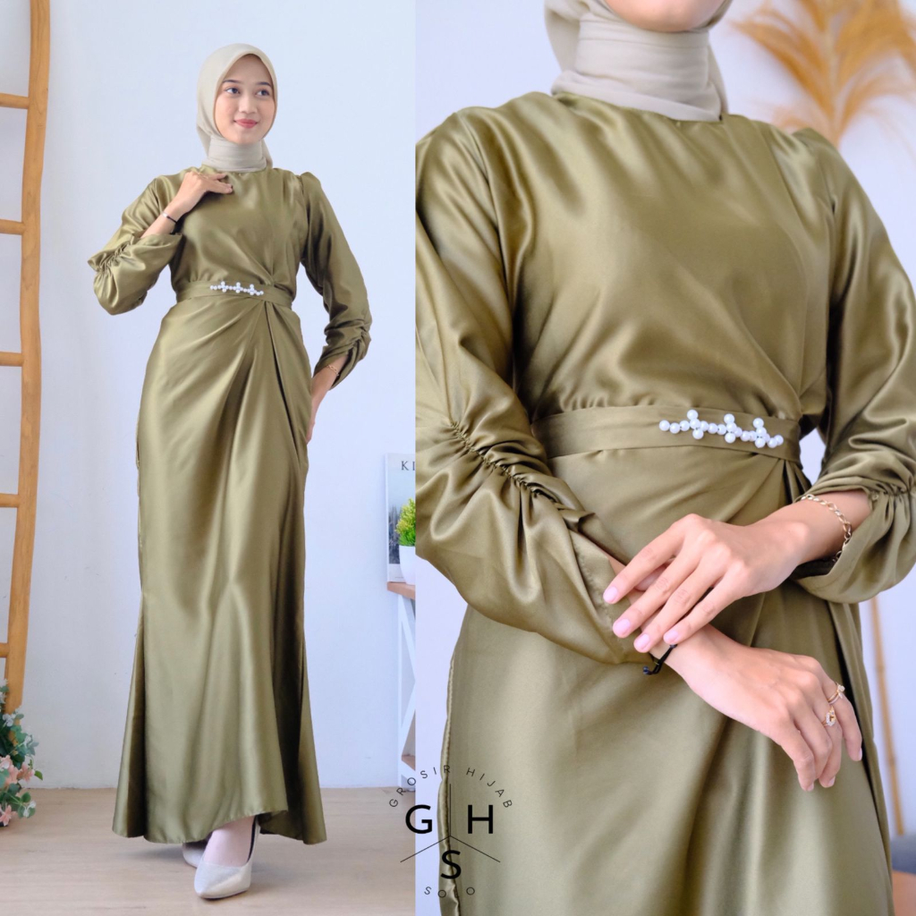 Bridesmaid dress satin clearance hijab