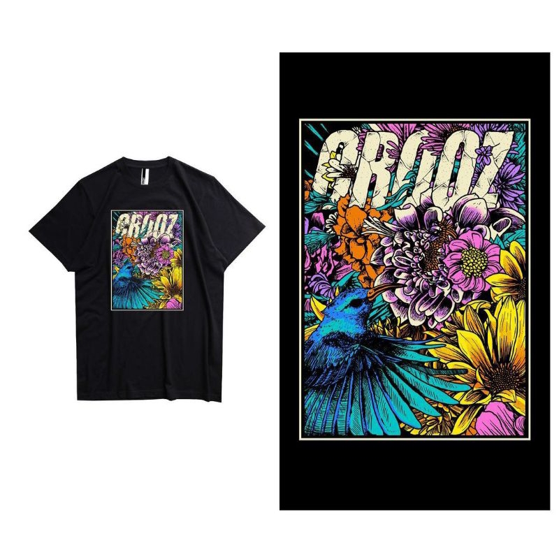 Jual CROOZ T-SHIRT FLOWERS 3 varian | Shopee Indonesia