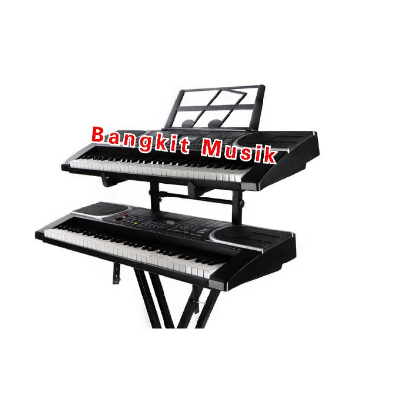 Jual STAND KEYBOARD SUSUN DOBEL 2 TINGKAT STAND KEYBOARD DUA SUSUN