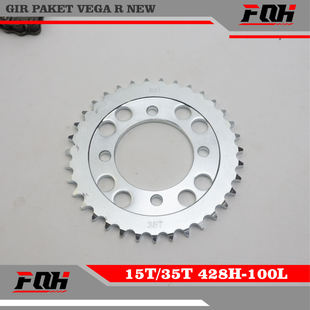 Jual Gear Set Vega R New 15T/35T 428H-100L Hitam KC / gir set vega r ...