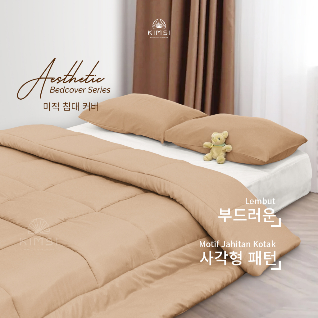 Jual Bedcover Bed Cover Only Selimut Katun Polos Aesthetic Single