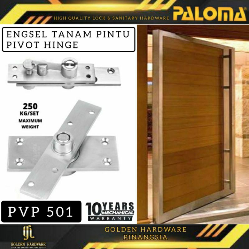 Jual PALOMA PVP 501 PIVOT HINGE ENGSEL PUTAR PINTU KAYU STAINLESS STEEL