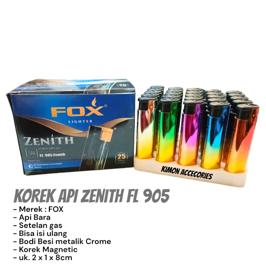 Jual Korek Api Bara Gas Fl Fl Zenith Mancis Fox Isi Ulang Gas