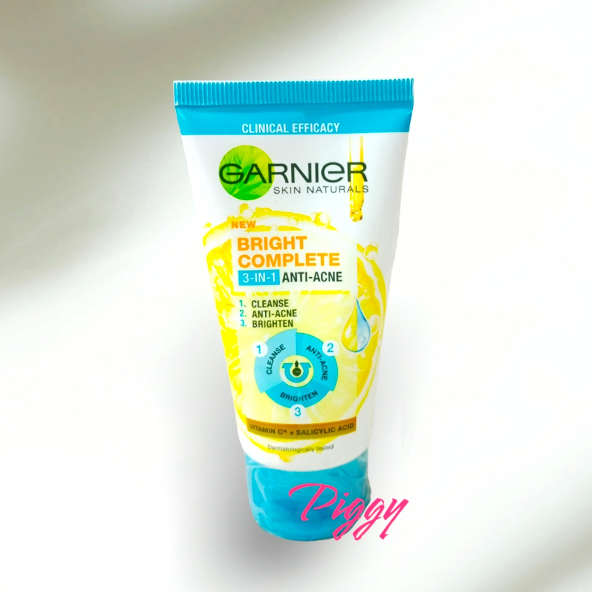 Jual Garnier Bright Complete 3in1 Anti Acne Facial Wash 50ml Shopee