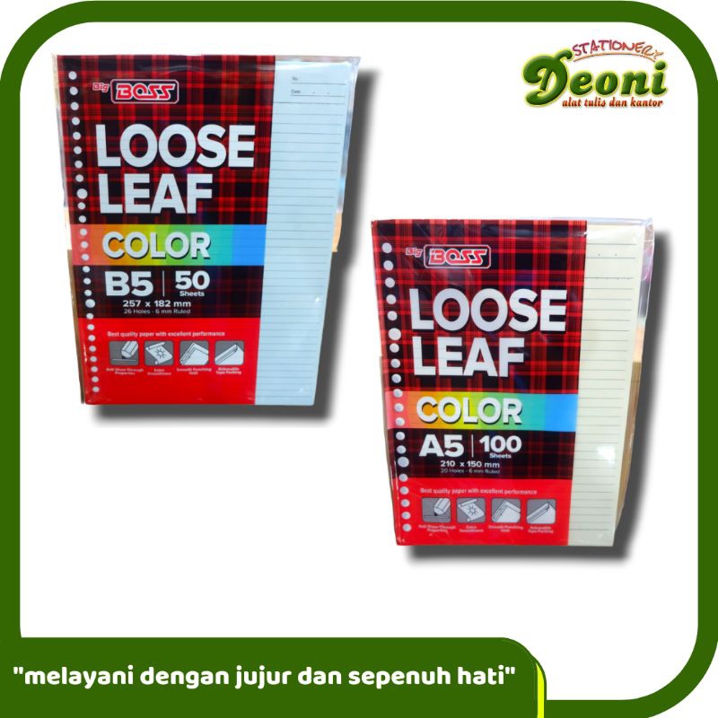 Jual Paperline Loose Leaf A5 B5 50 Lembar & 100 Lembar Warna-Warni ...