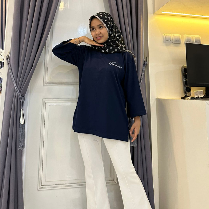 Jual (NEW COLOUR) Atasan Baju Kaos Oversized Wanita Muslim Top