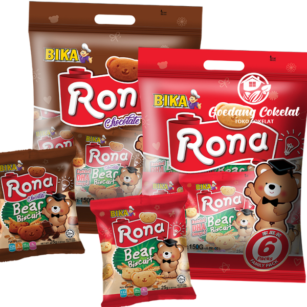 Jual BIKA RONA BEAR BISCUIT CHOCOLATE / MILK BISKUIT 150g | Shopee ...