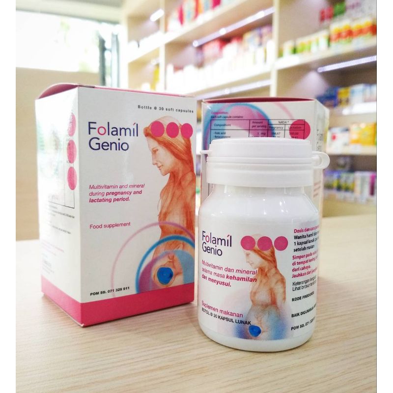 Jual FOLAMIL GENIO Multivitamin Dan Mineral Selama Masa Kehamilan Dan ...